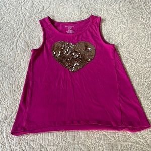 Gold heart sequin tank